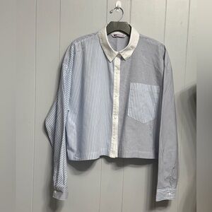 SO Blue and White Striped Shirt